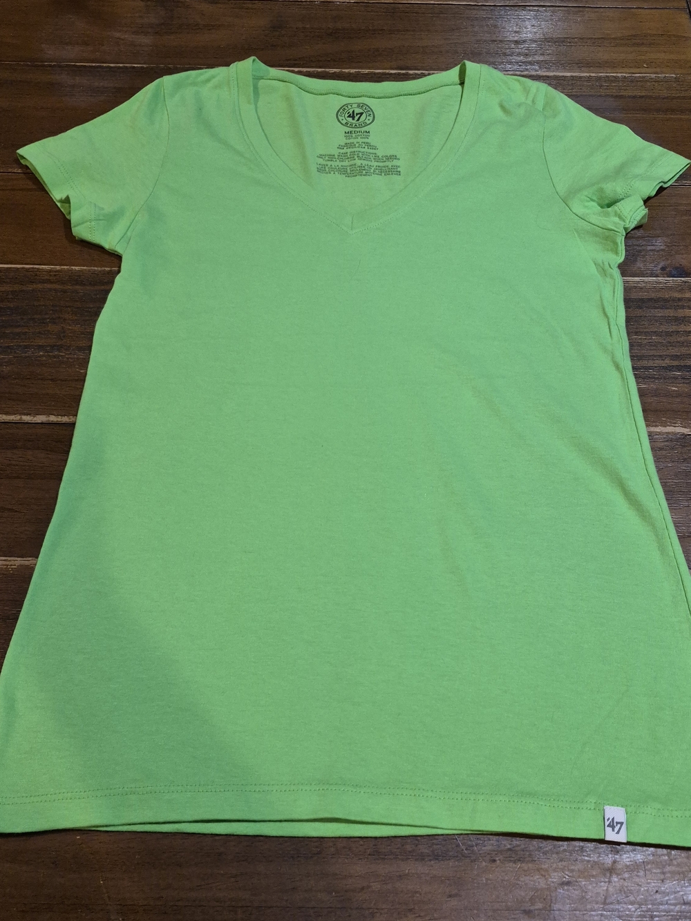 Vintage '47 Brand Lime Green Women's V-Neck T-Shirt - Size M